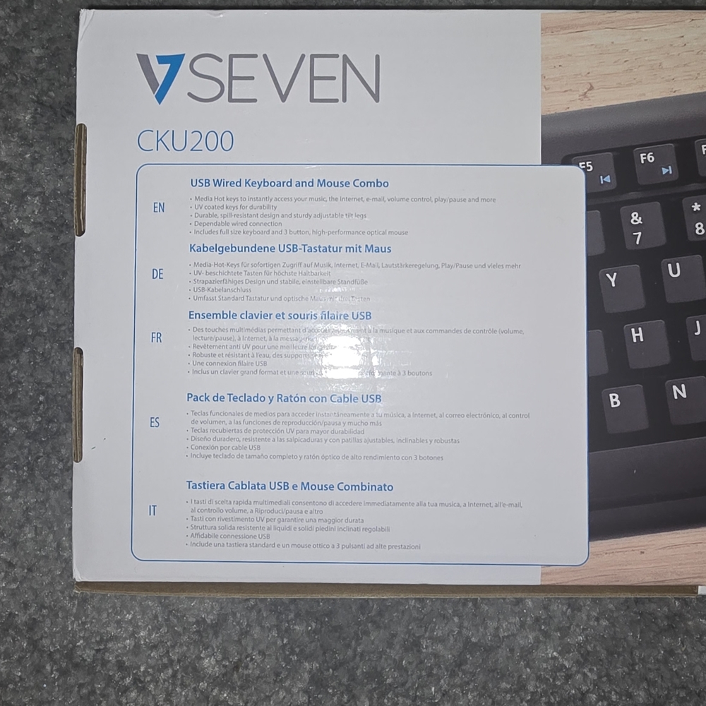Seven7 USB Wired Keyboard and Mouse Combo - Black - Picture 3 of 3